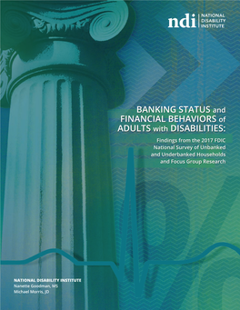 Banking Status and Financial Behaviors of Adults with Disabilities