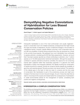 Demystifying Negative Connotations of Hybridization for Less Biased Conservation Policies