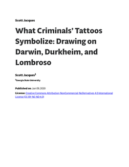 What Criminalsˇ Tattoos Symbolize