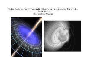 Stellar Evolution, Supernovae, White Dwarfs, Neutron Stars, and Black Holes Feryal Ozel University of Arizona As We Start…