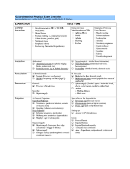 Gastrointestinal Physical Exam Checklist Learnpediatrics.Com – Written by Dr