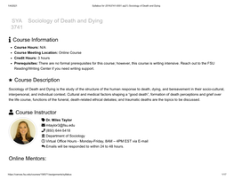 Sociology of Death and Dying