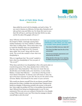 A Book of Faith Bible Study on Mark 8:34-35