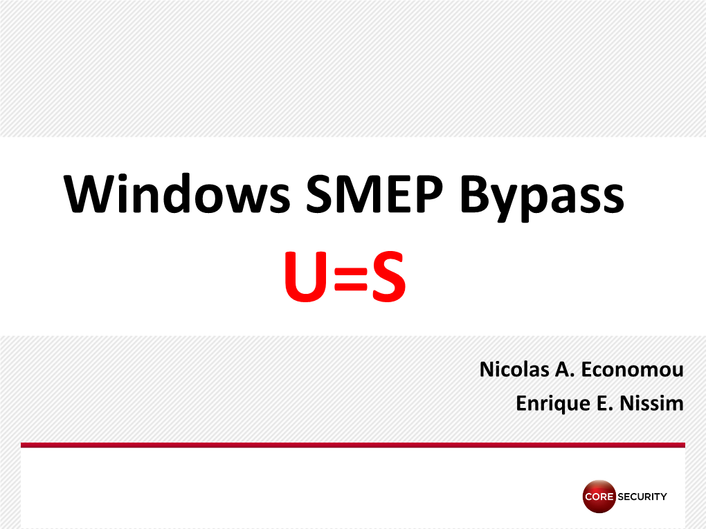 Windows SMEP Bypass U=S