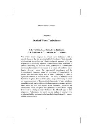 Optical Wave Turbulence