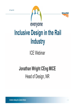 Inclusive Design in the Rail Industry ICE Webinar