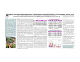 A Phase I Study of the Intrathecal Administravon of Resiniferatoxin For