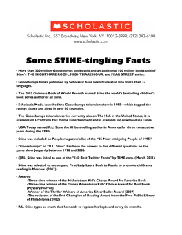 Some STINE-Tingling Facts