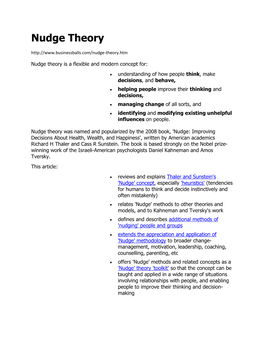 Nudge Theory