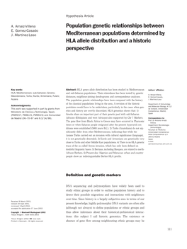 Population Genetic Relationships Between Mediterranean Populations Determined by HLA Allele Distribution and a Historic Perspect