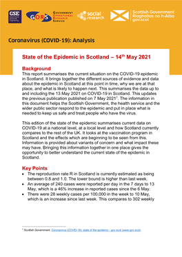 COVID-19 Epidemic in Scotland
