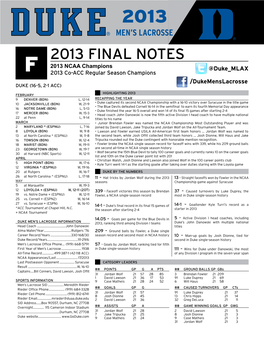 2013 Final Notes