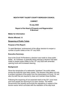 Neath Port Talbot County Borough Council Cabinet