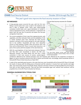 Chad Food Security Outlook October 2016 Through May 2017