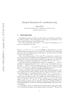 Integral Dimension of a Noetherian Ring