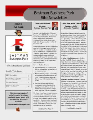 Eastman Business Park Site Newsletter