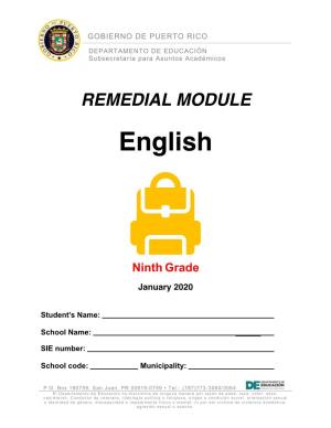 English – Ninth Grade