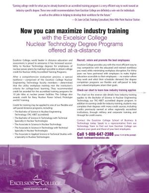 Nuclear Technology Degree Programs Offered At-A-Distance