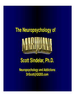 Scott Sindelar, Ph.D. the Neuropsychology Of
