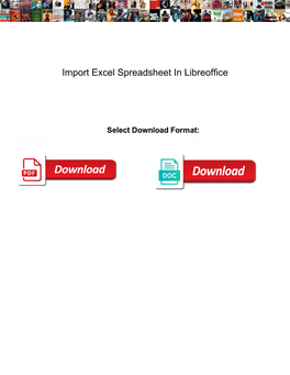 Import Excel Spreadsheet in Libreoffice