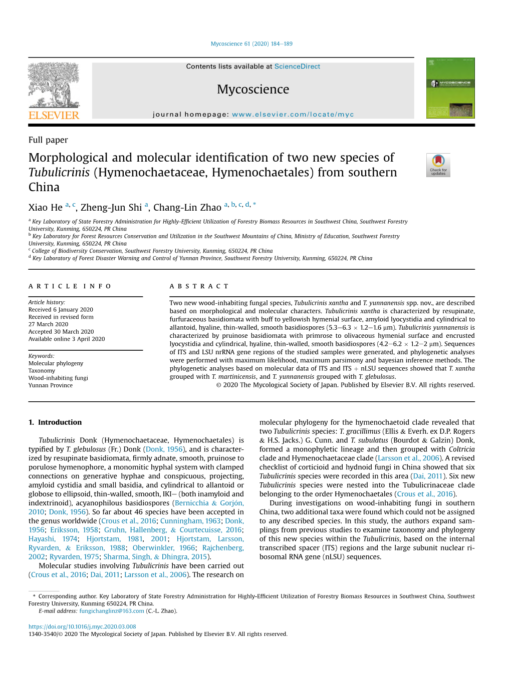 (Hymenochaetaceae, Hymenochaetales) from Southern China