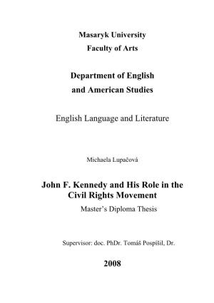 John F. Kennedy and His Role in the Civil Rights Movement Master’S�Diploma�Thesis