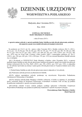 Uchwała Nr VIII/50/15 Z Dnia 20 Marca 2015 R