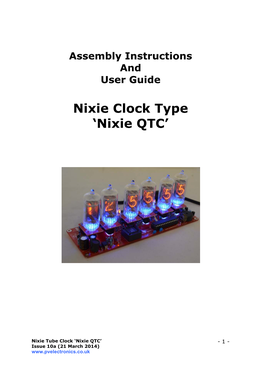 Nixie Clock Type 'Nixie QTC'