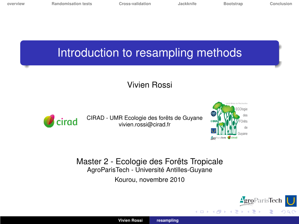 Introduction to Resampling Methods