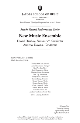 20210429 Jacobs Virtual Performance Series New Music Ensemble