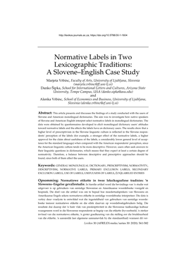 Normative Labels in Two Lexicographic Traditions