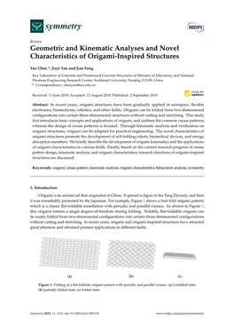 Geometric and Kinematic Analyses and Novel Characteristics of Origami-Inspired Structures