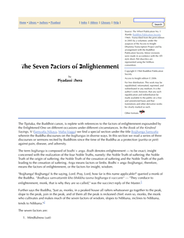 The Seven Factors of Enlightenment Convention