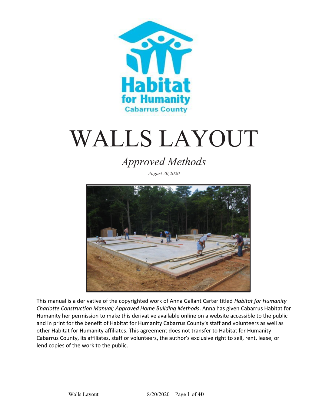 WALLS LAYOUT Approved Methods August 20,2020