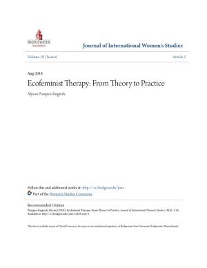 Ecofeminist Therapy: from Theory to Practice Alyson Pompeo-Fargnoli