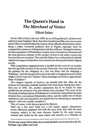 The Queen's Hand in the Merchant of Venice