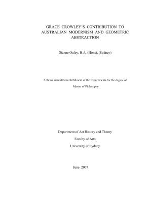Grace Crowley's Contribution to Australian