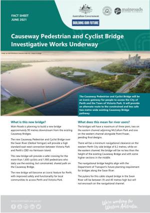 Causeway Pedestrian and Cyclist Bridge Investigative Works Underway