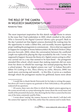 The Role of the CAMERA in Wojciech Smarzowski's Films1