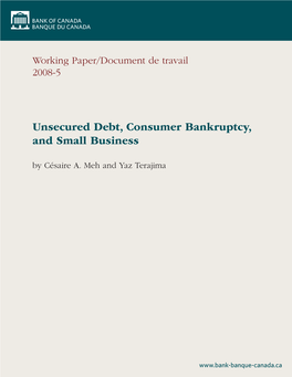Unsecured Debt, Consumer Bankruptcy, and Small Business by Césaire A