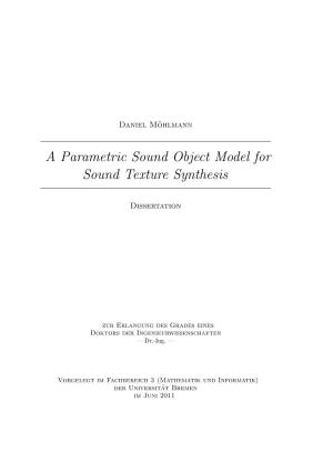A Parametric Sound Object Model for Sound Texture Synthesis