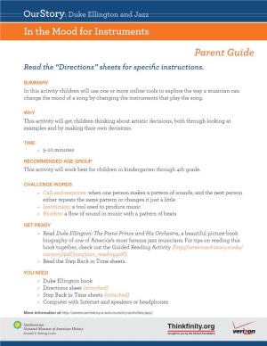 In the Mood for Instruments Parent Guide
