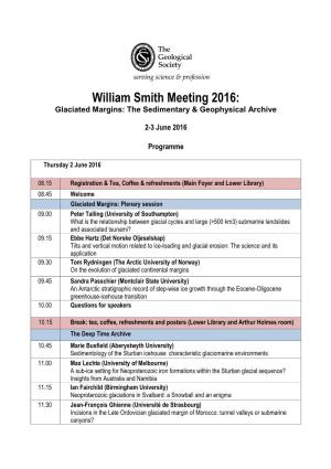 William Smith Meeting 2016: Glaciated Margins: the Sedimentary & Geophysical Archive
