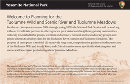 Welcome to Planning for the Tuolumne Wild and Scenic River