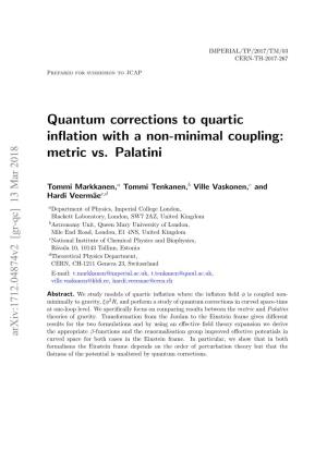 Quantum Corrections to Quartic Inflation with a Non-Minimal Coupling