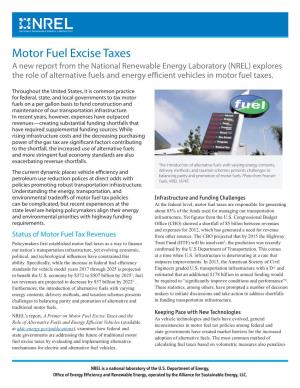 Motor Fuel Excise Taxes (Fact Sheet), NREL (National Renewable Energy Laboratory)