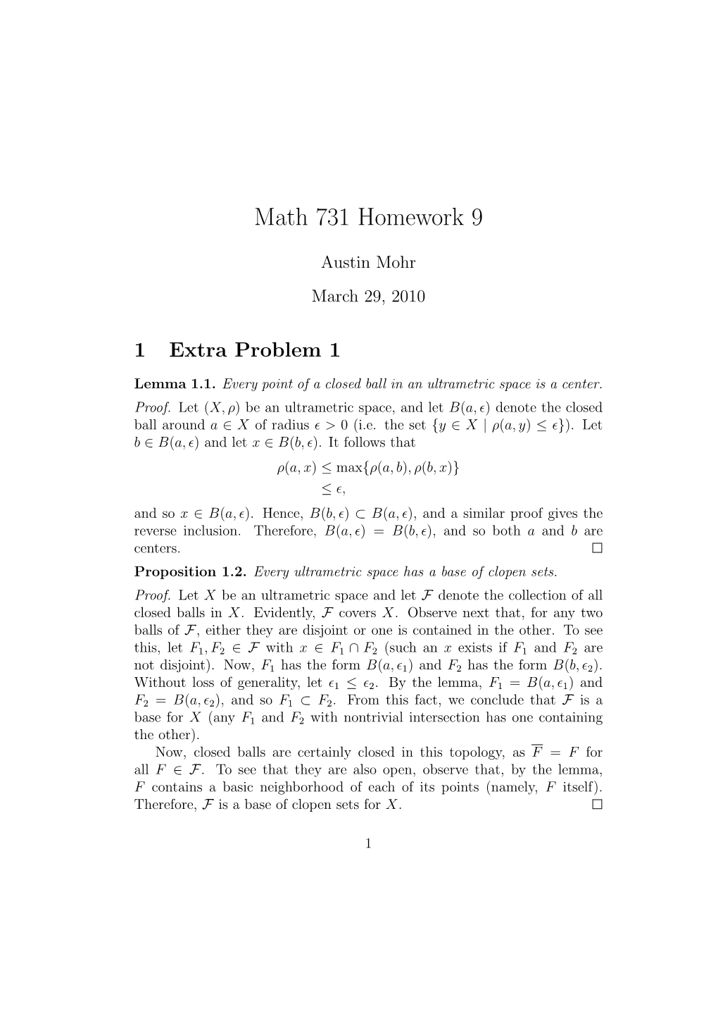 Math 731 Homework 9