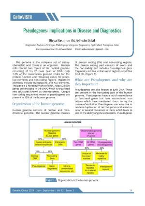 Pseudogenes: Implications in Disease and Diagnostics