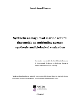 Synthetic Analogues of Marine Natural Flavonoids As Antifouling Agents: Synthesis and Biological Evaluation