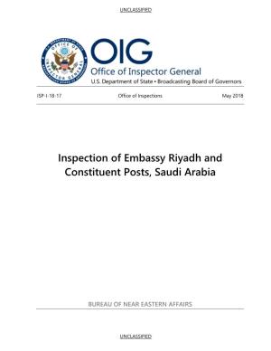 Inspecfion of Embassy Riyadh, Saudi Arabia